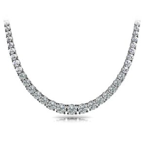 White Gold Four Prong Diamond Necklace