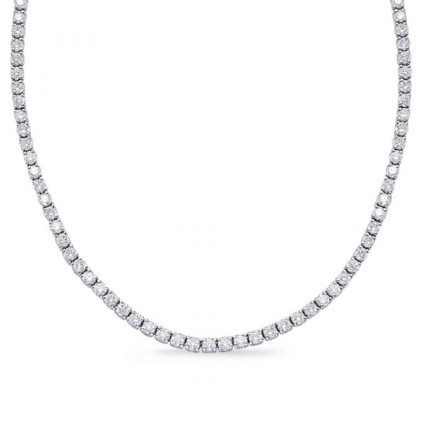 White Gold Four Prong Necklace