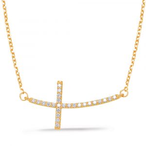 Yellow Gold Cross Necklace