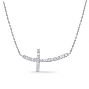 White Gold Cross Necklace