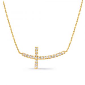 Yellow Gold Cross Necklace