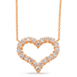 Rose Gold Diamond Heart Necklace