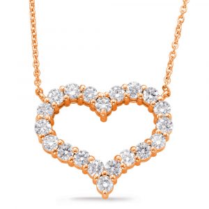 Rose Gold Diamond Heart Necklace