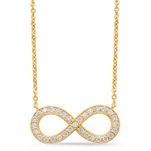 Yellow Gold Infinity Sign Necklace