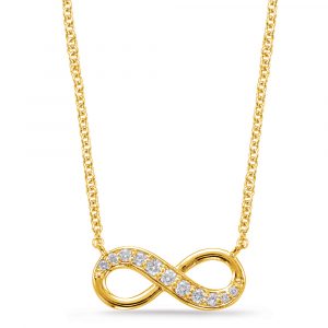 Yellow Gold Infinity Sign Necklace