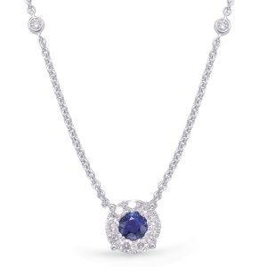 White Gold Sapphire & Diamond Necklace