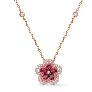 Rose Gold Diamond & Ruby Necklace