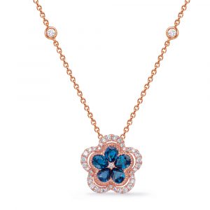 Rose Gold Diamond & Sapphire Necklace