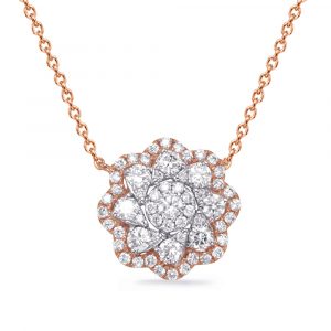 Rose & White Gold Diamond Necklace