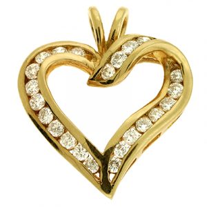 Channel Set Heart Pendant - Style#P2031