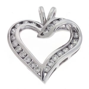 Channel Set Heart Pendant