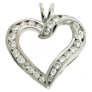 Channel Set Heart Pendant