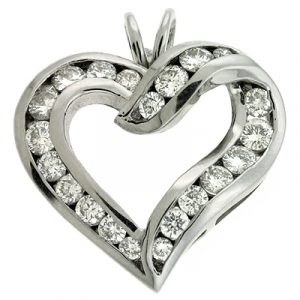 Channel Set Heart Pendant