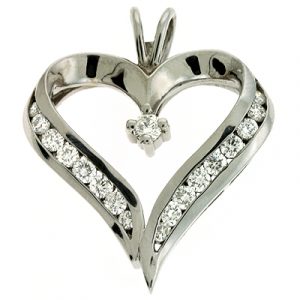 Channel Set Heart Pendant