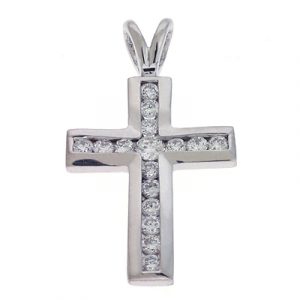 White Gold Diamond Cross