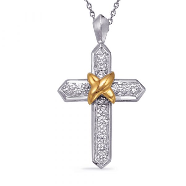 Two Tone Diamond Cross