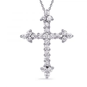 White Gold Diamond Cross