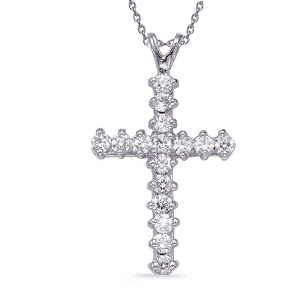 White Gold Diamond Cross Pendant