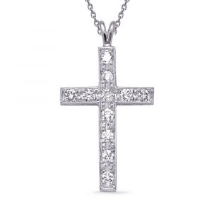 White Gold Cross Pendant