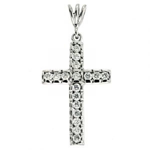 White Gold Diamond Cross