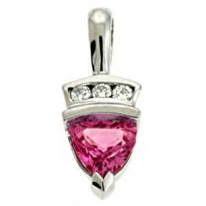 Pink Sapphire & Dia Pendant