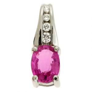 Pink Sapphire & Diamond Pendant