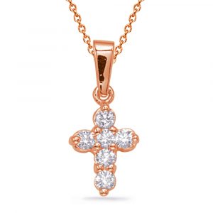 Rose Gold Diamond Cross