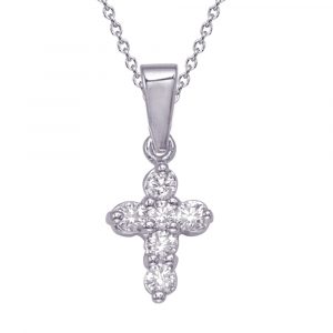 White Gold Diamond Cross