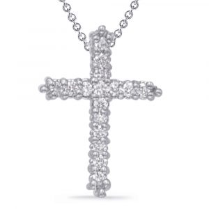 White Gold Diamond Cross Pendant