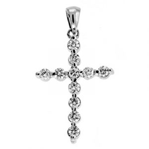 White Gold Diamond Cross