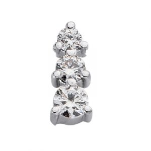 Three Stone Charm White Gold