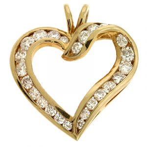 Channel Set Heart Pendant