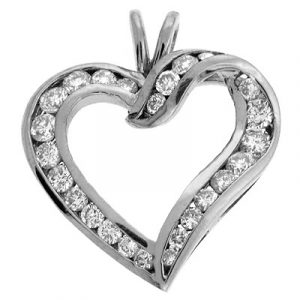 Channel Set Heart Pendant