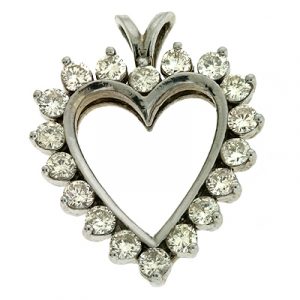 White Gold Diamond Heart