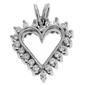 White Gold Diamond Heart Pendant