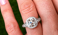 close up of ring on woman's hand