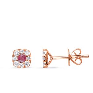 Rose  Gold Diamond & Ruby  Earring