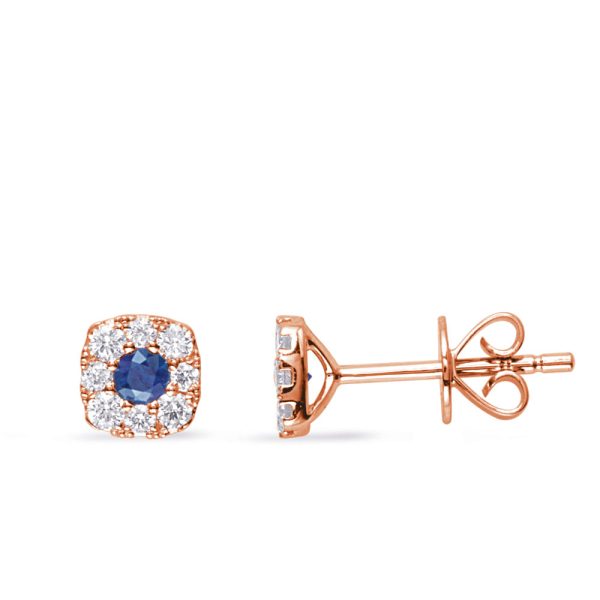 Rose Gold Diamond & Sapphire Earring