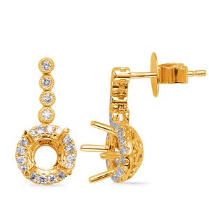 Yellow Gold Diamond Earring