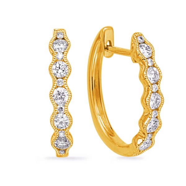 Yellow Gold Diamond Earring