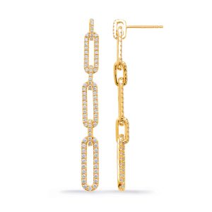 Yellow Gold Diamond Earring