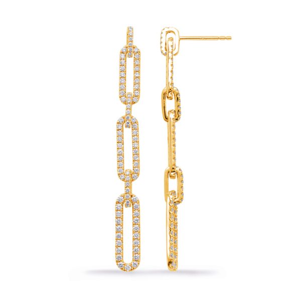 Yellow Gold Diamond Earring