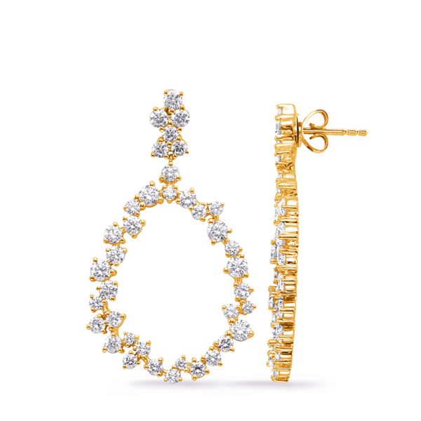 Yellow Gold Diamond Earring