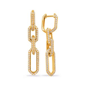 Yellow Gold Diamond Earring