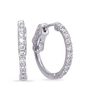 White Gold Diamond Hoop Earring