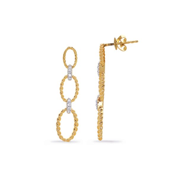 Yellow Gold Diamond Earring