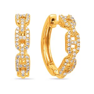 Yellow Gold Diamond Earring