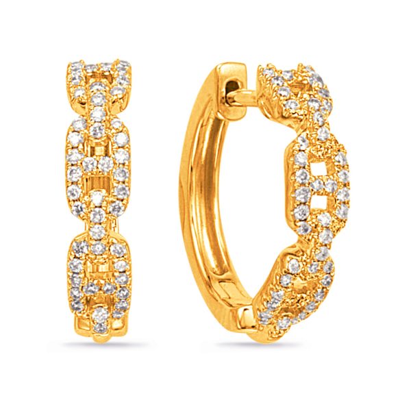 Yellow Gold Diamond Earring