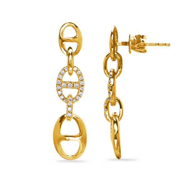 Yellow Gold Diamond Earring