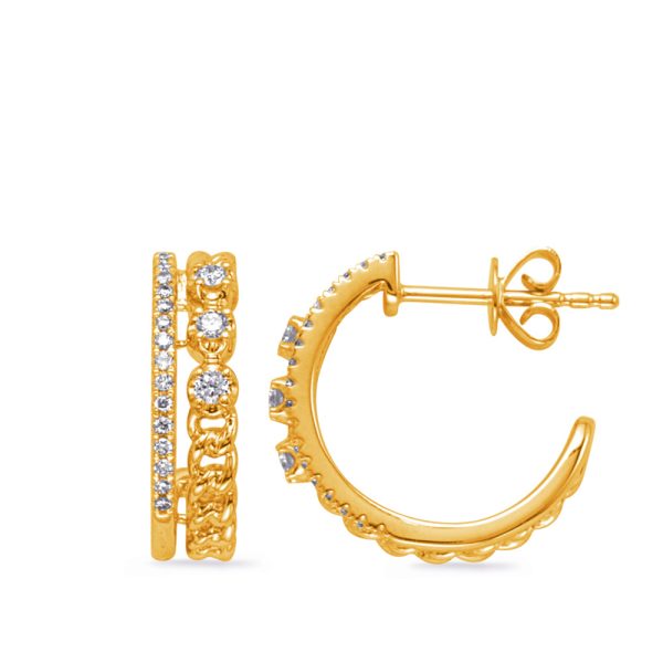 Yellow Gold Diamond Earring